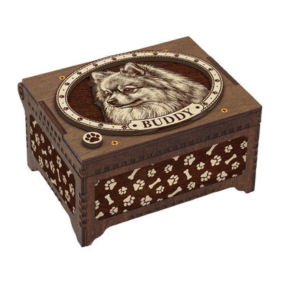 Pomeranian Dog Custom Memorial Music Box, Urn