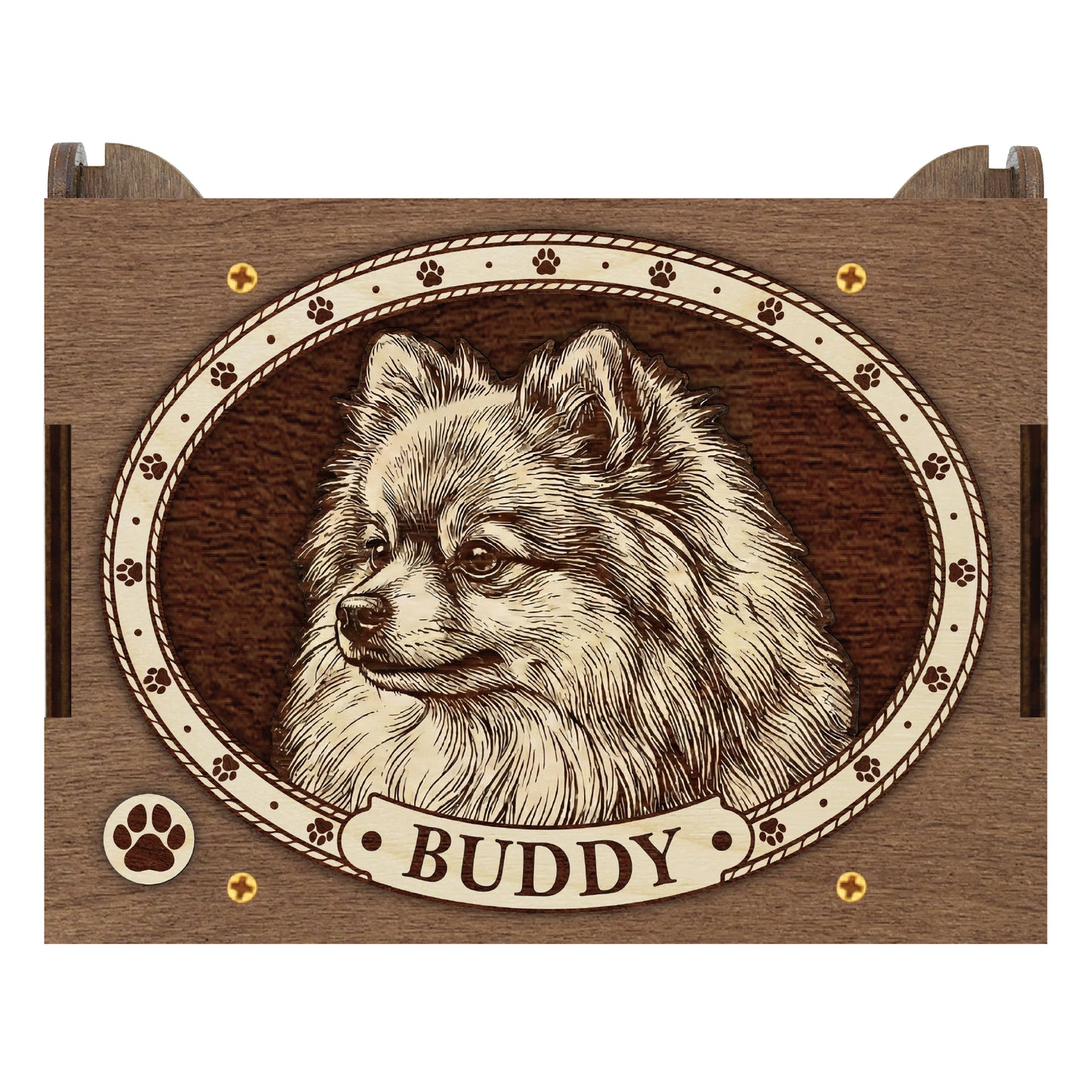 Pomeranian Dog Custom Memorial Music Box, Urn