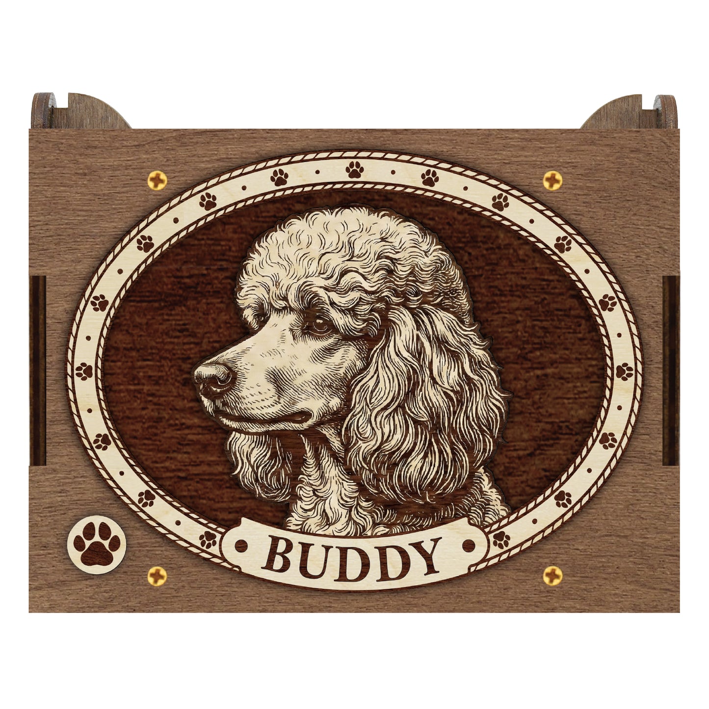 Poodle Dog Custom Memorial Music Box, Urn