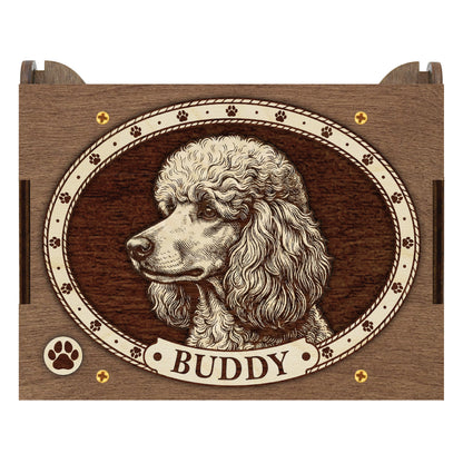 Poodle Dog Custom Memorial Music Box, Urn