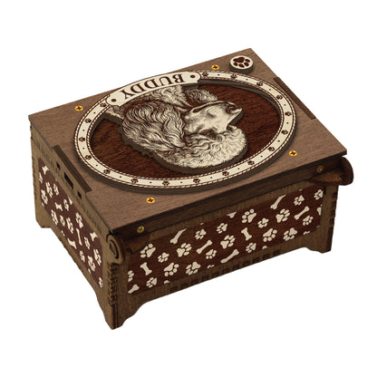 Poodle Dog Custom Memorial Music Box, Urn
