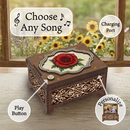 Colorful Poppy Music Box