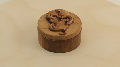 Skull & Snake Carved Box
