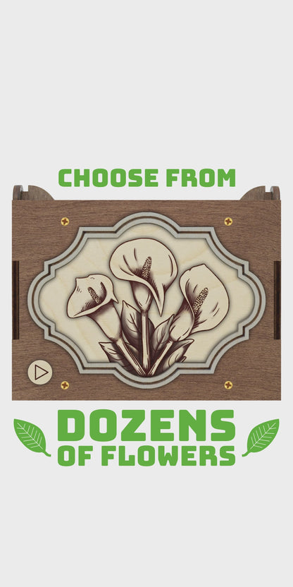 Flower MP3 Music Box - 21 Flower Options