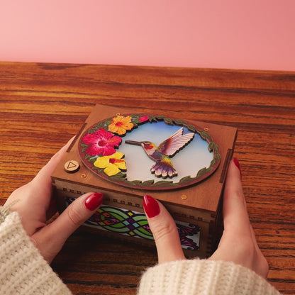 Colorful Hummingbird Music Box