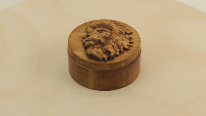Lion Profile Carved Box