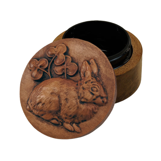 Rabbit & Clover Carved Box