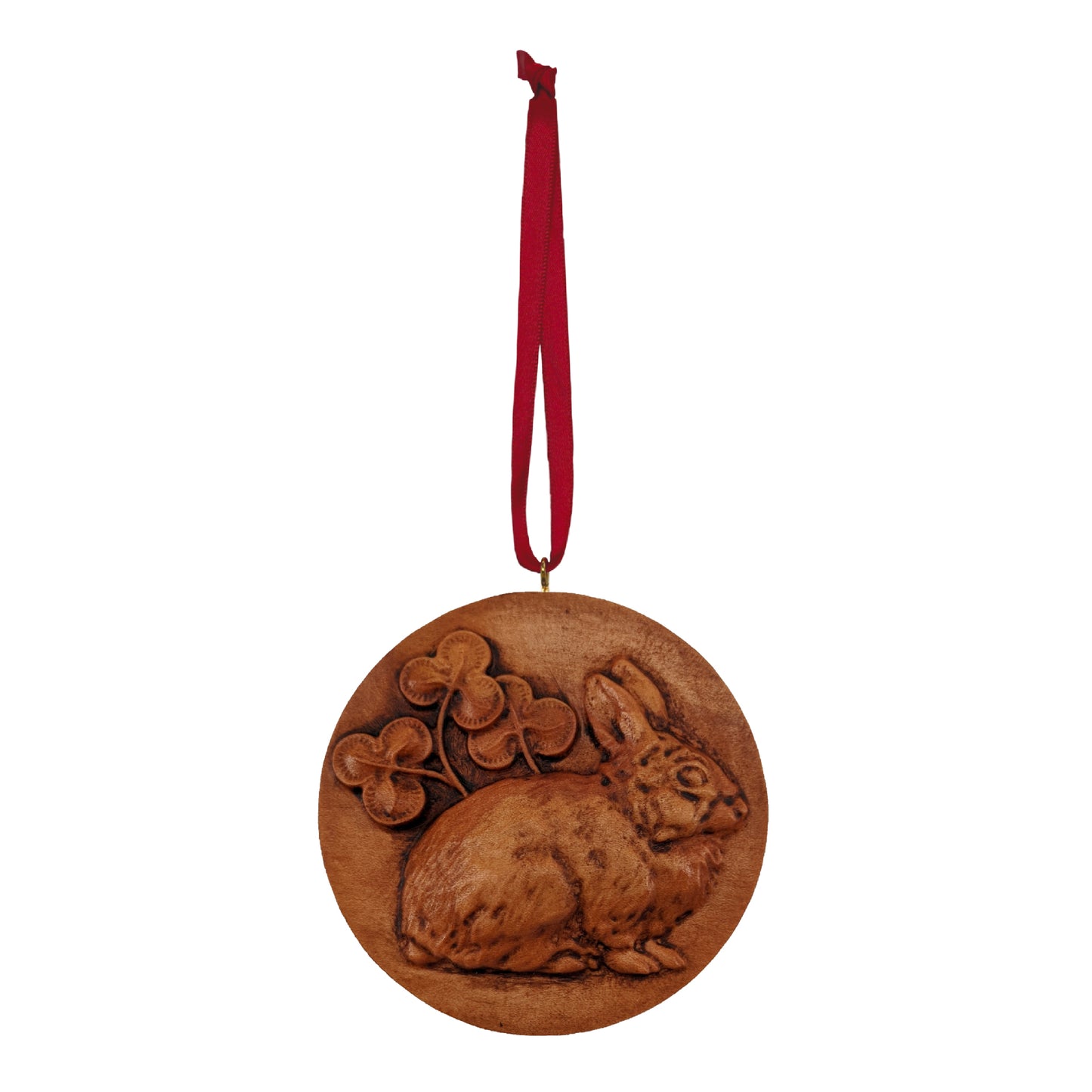Rabbit Carved Wood Ornament