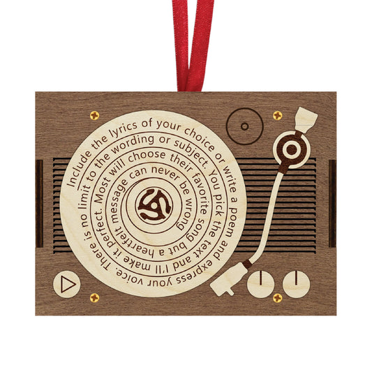 Record Player Ornament - Personal Photo, Audio, & Lyrics