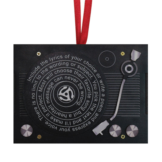 Black Record Player Ornament