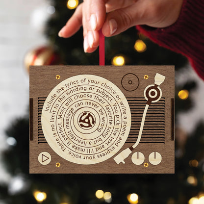 Record Player Ornament - Personal Photo, Audio, & Lyrics