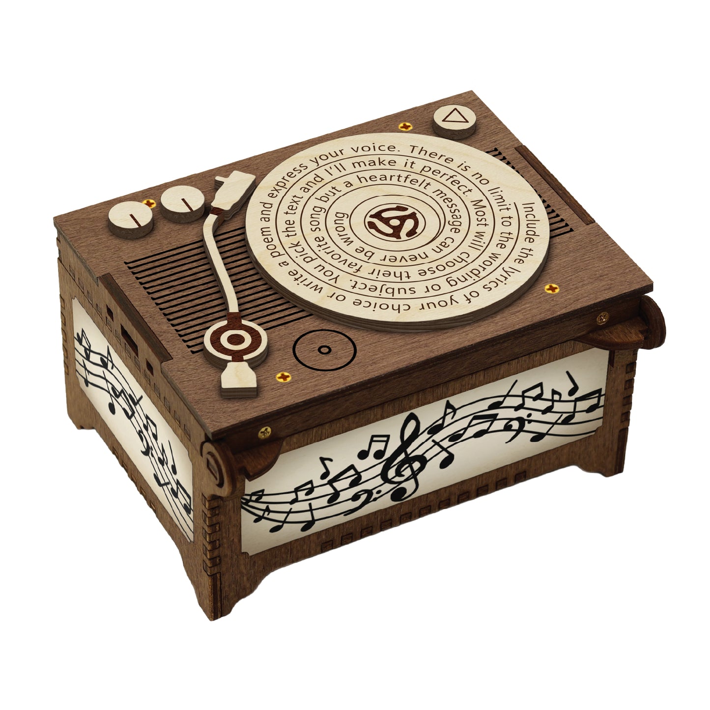 Wood Record Player MP3 Music Box