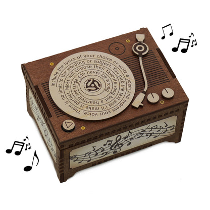 Wood Record Player MP3 Music Box
