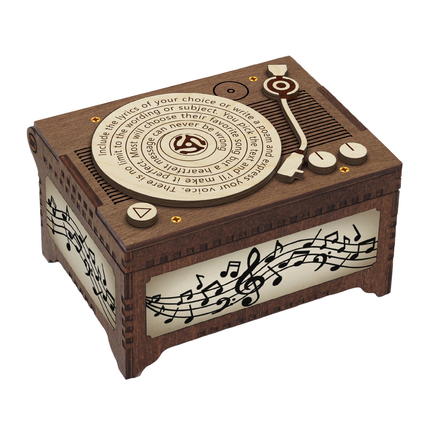 Wood Record Player MP3 Music Box
