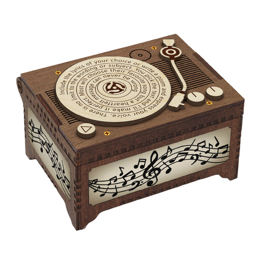 Wood Record Player MP3 Music Box