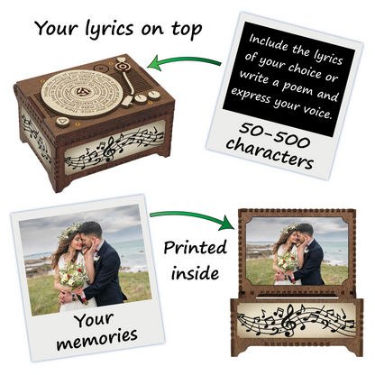 Wood Record Player MP3 Music Box