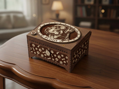 Rottweiler Dog Custom Memorial Music Box, Urn