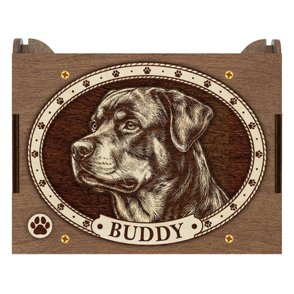 Rottweiler Dog Custom Memorial Music Box, Urn