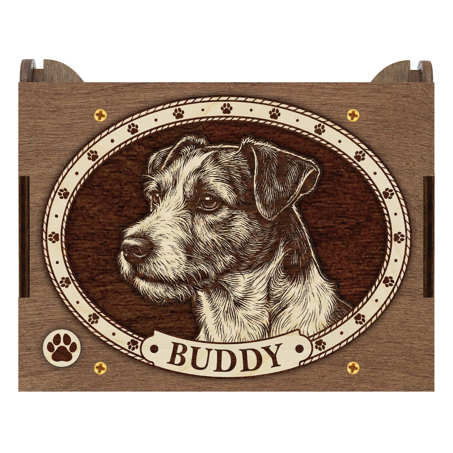 Russell Terrier Dog Custom Memorial Music Box, Urn