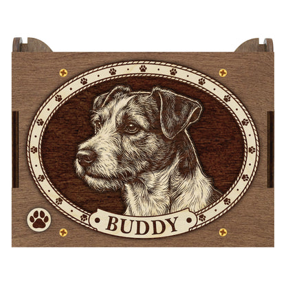 Russell Terrier Dog Custom Memorial Music Box, Urn