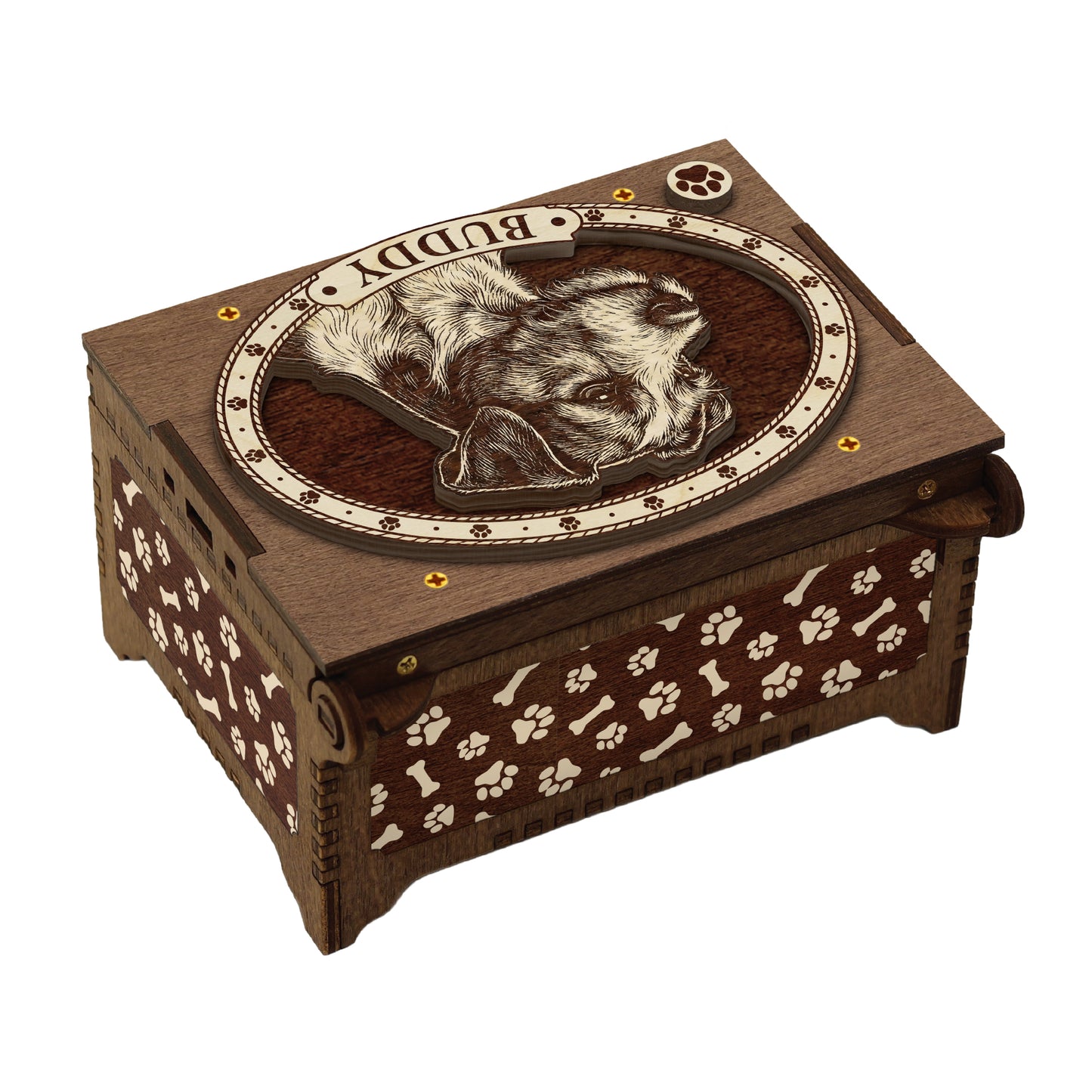 Russell Terrier Dog Custom Memorial Music Box, Urn