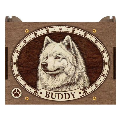 Samoyed Dog Custom Memorial Music Box, Urn