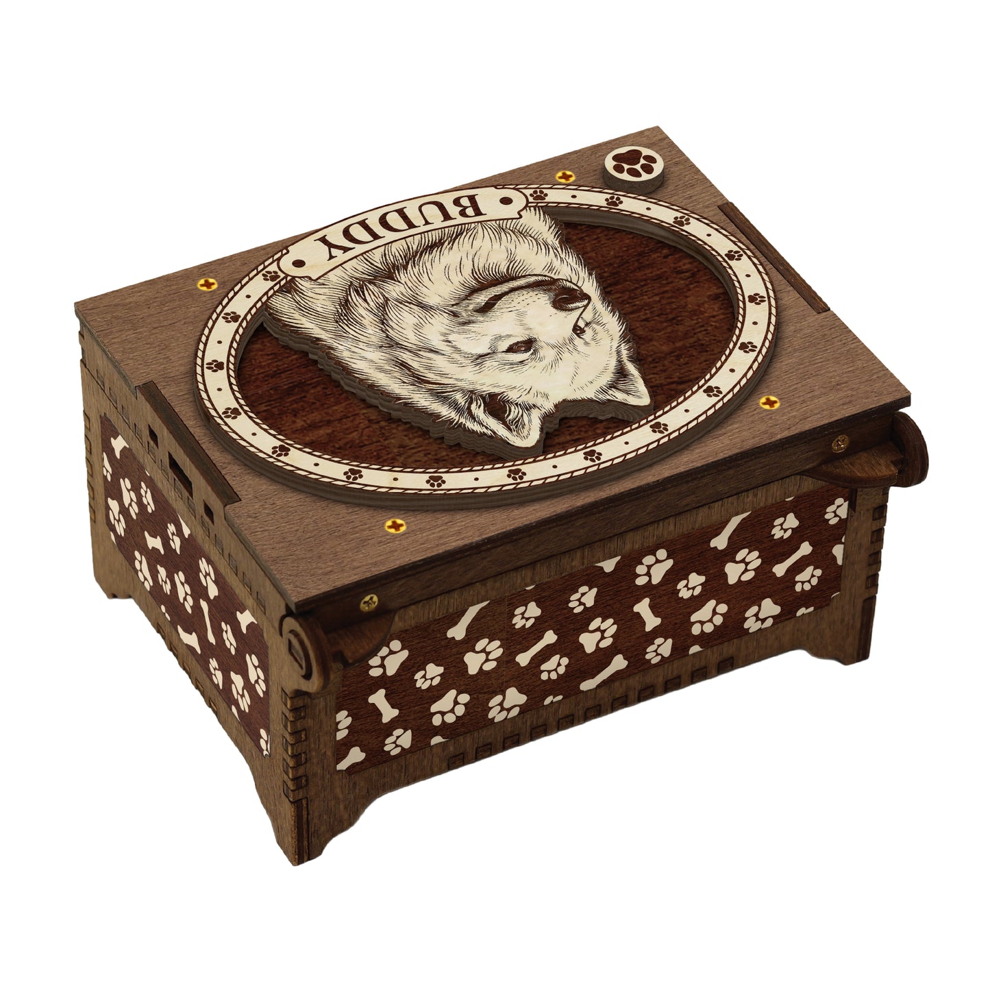 Samoyed Dog Custom Memorial Music Box, Urn
