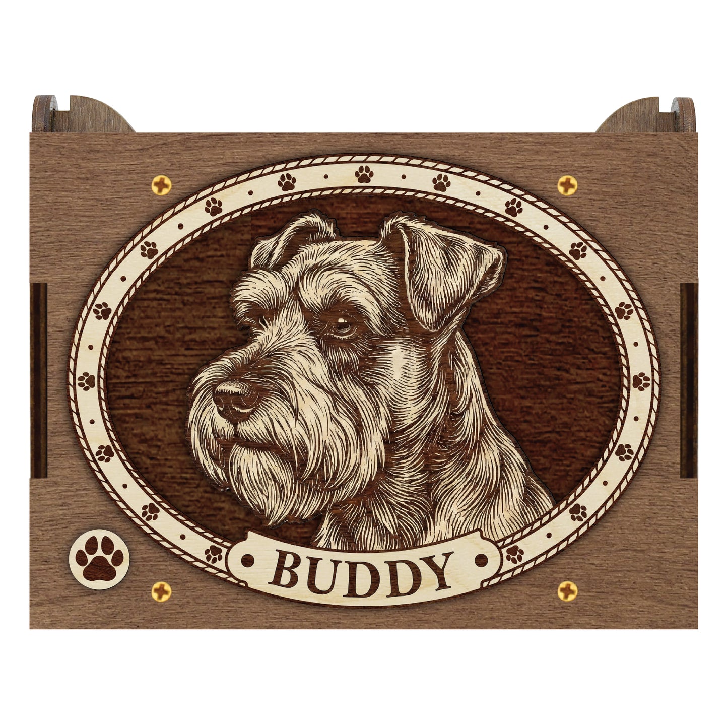 Schnauzer Dog Custom Memorial Music Box, Urn