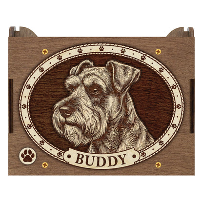 Schnauzer Dog Custom Memorial Music Box, Urn