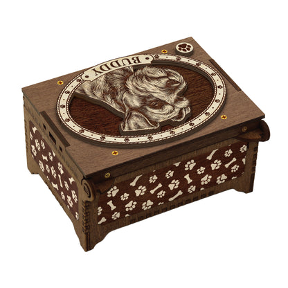 Schnauzer Dog Custom Memorial Music Box, Urn
