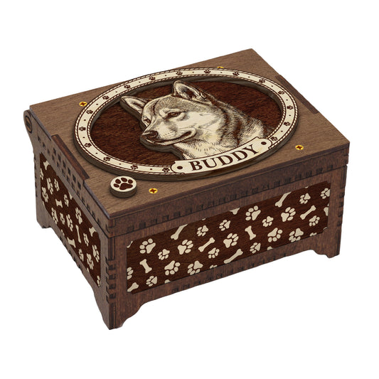 Shiba Inu Dog Custom Memorial Music Box, Urn