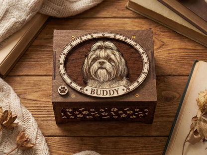 Shih Tzu Dog Custom Memorial Music Box, Urn
