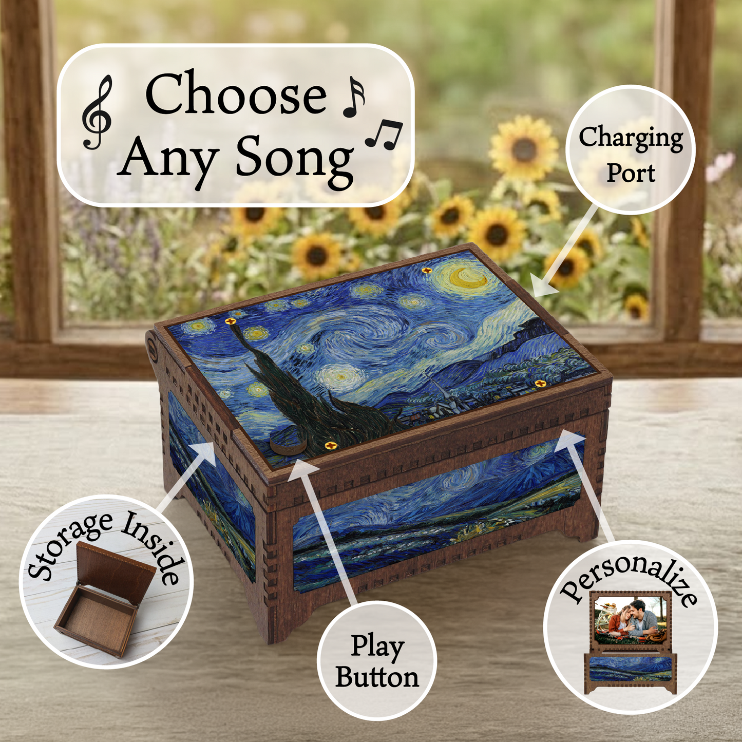 Starry Night Painting MP3 Music Box