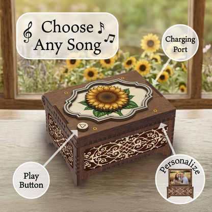 Colorful Sunflower Music Box