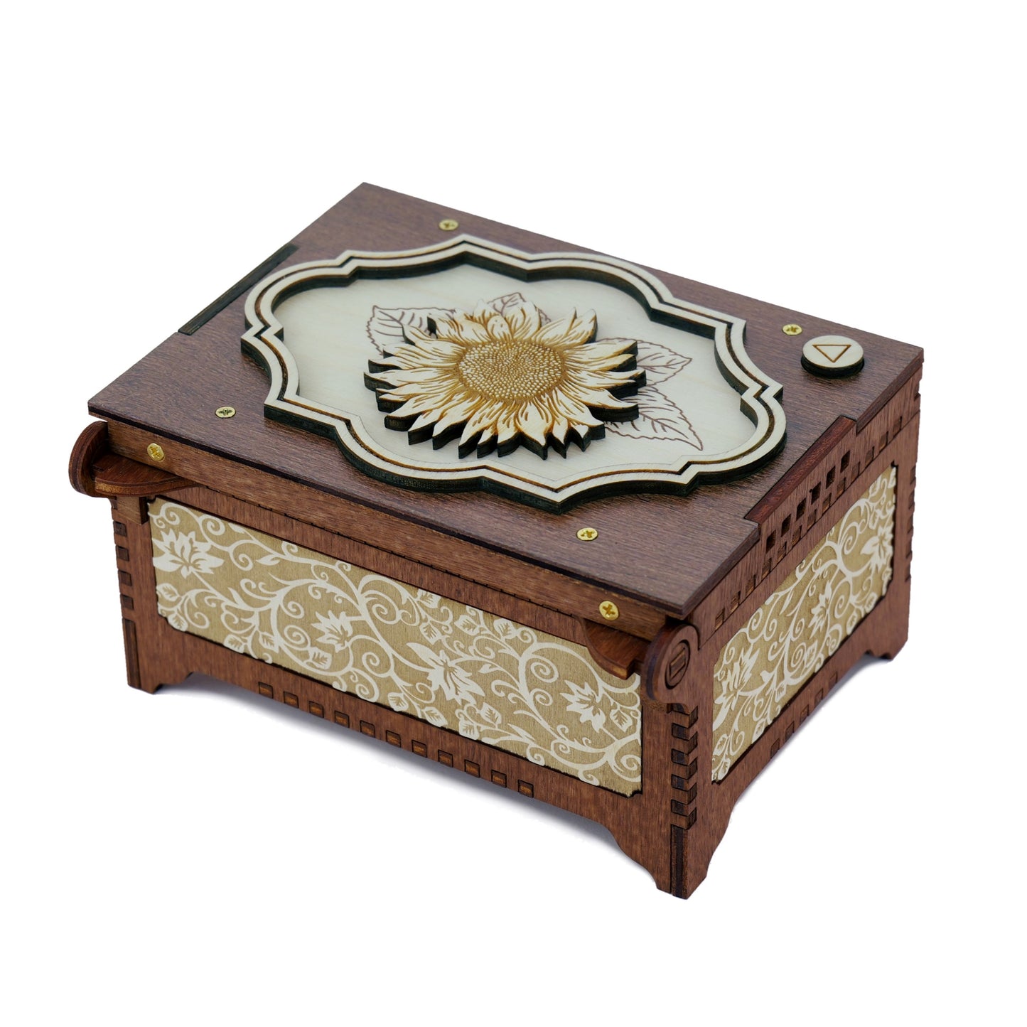 Engraved Flower Music Box - 21 Options