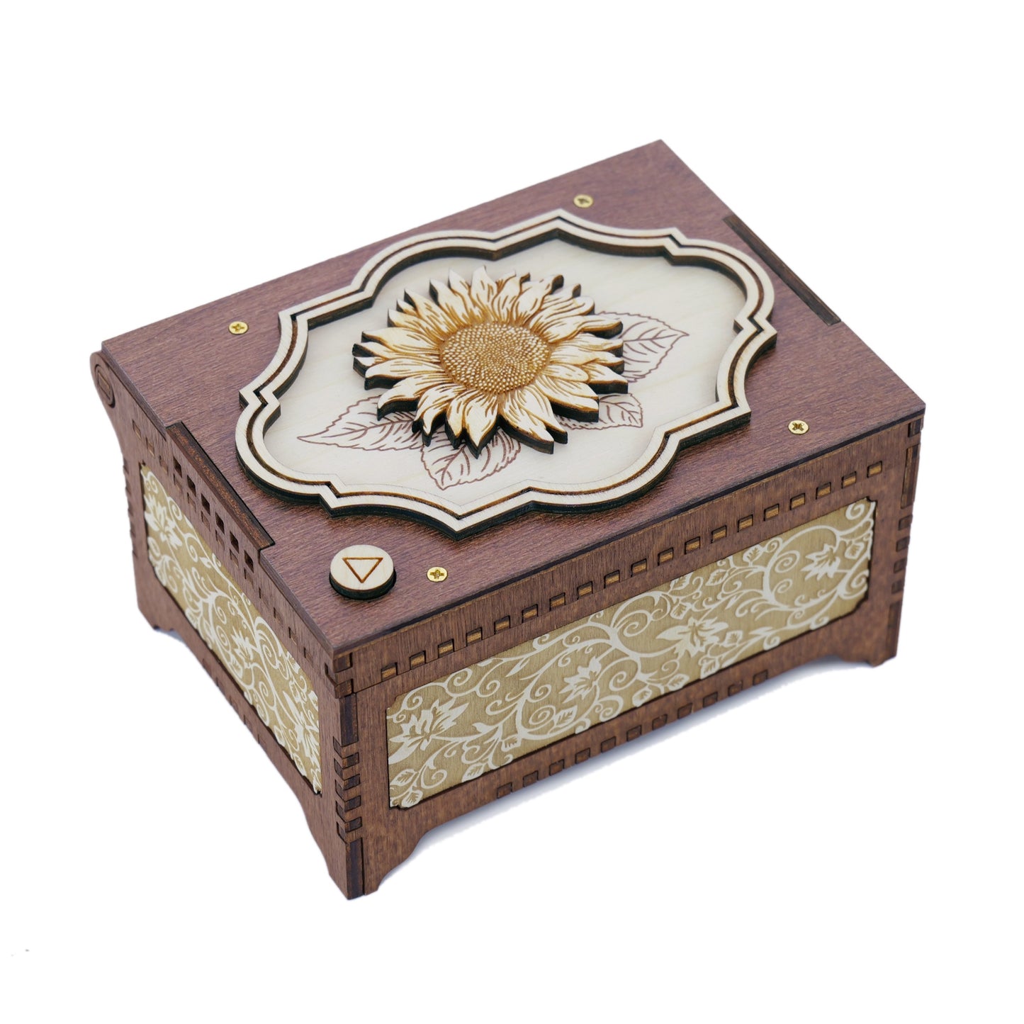 Engraved Flower Music Box - 21 Options