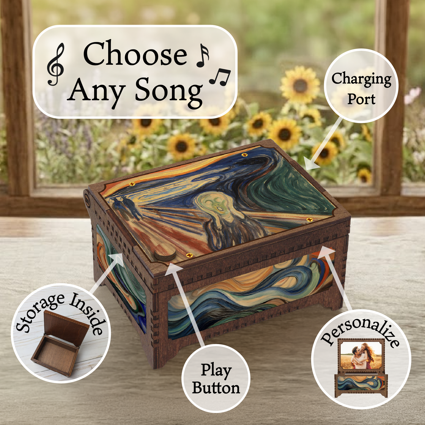 The Scream Painting MP3 Music Box