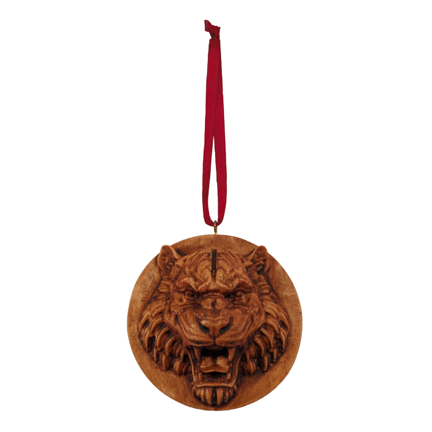 Tiger Carved Wood Ornament