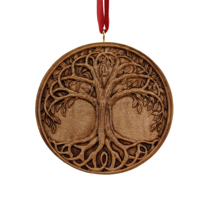 Tree Of Life Carved Wood Ornament