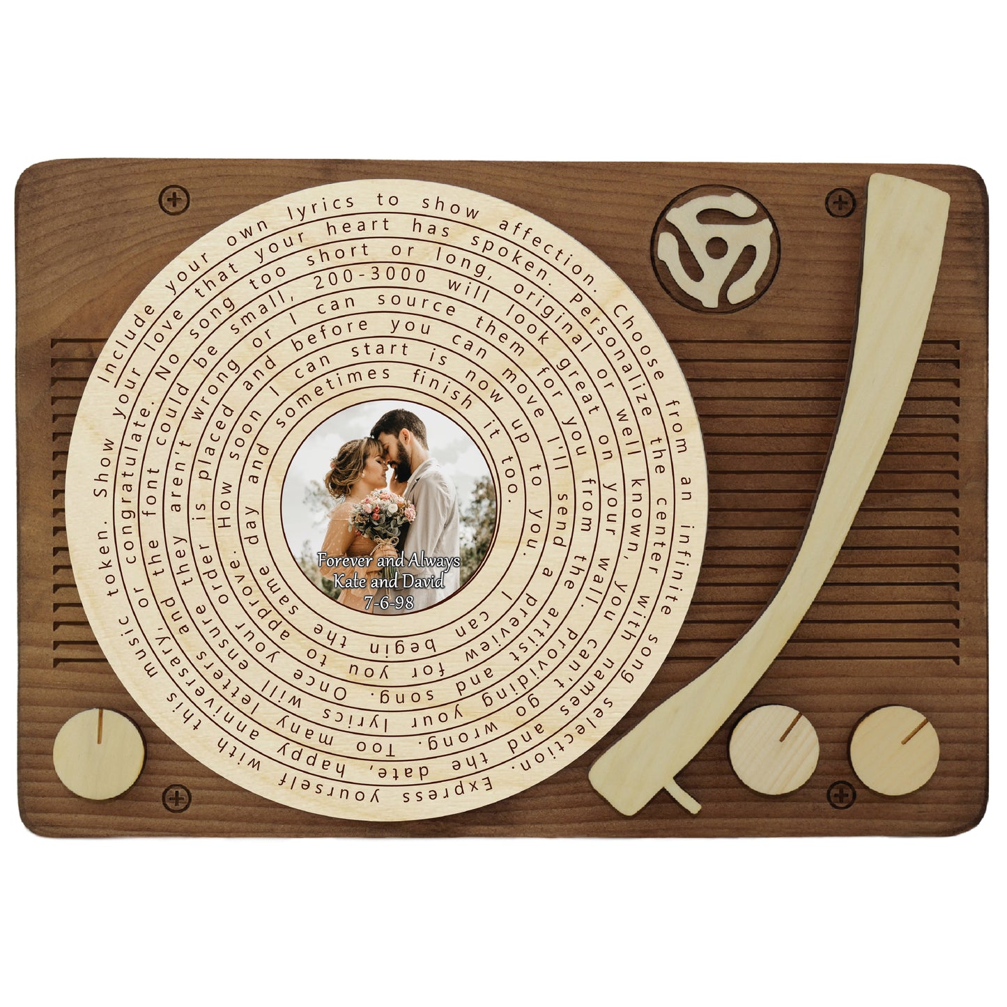 Song Lyrics Wooden Record Player Wall Hanging