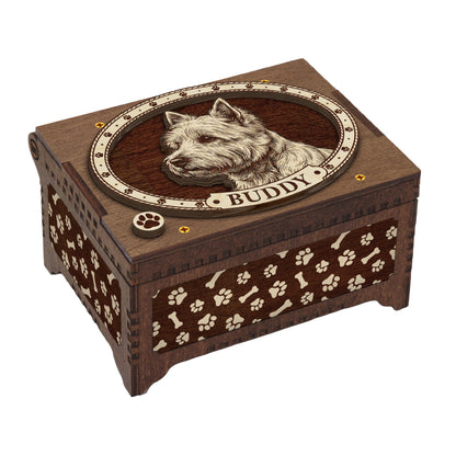 West Highland White Terrier Dog Custom Memorial Music Box, Urn