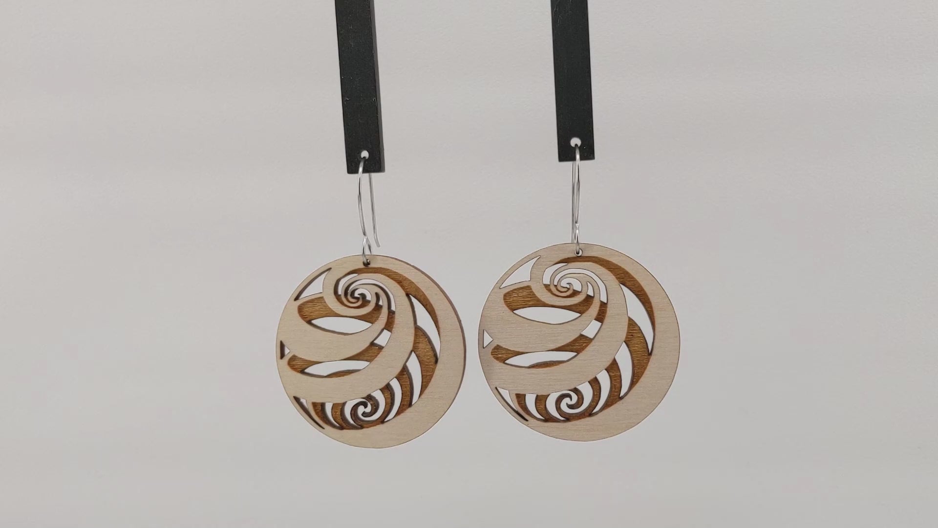 Wooden spiral sale earrings