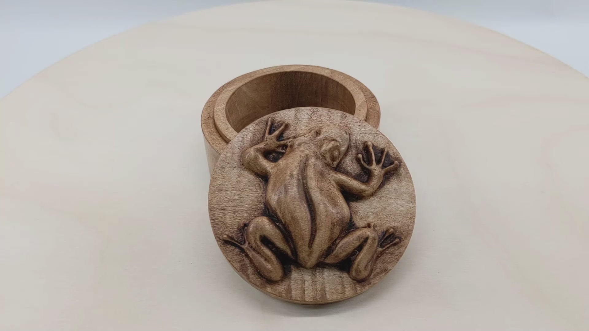 Frog Wood Carved selling Keepsake Box