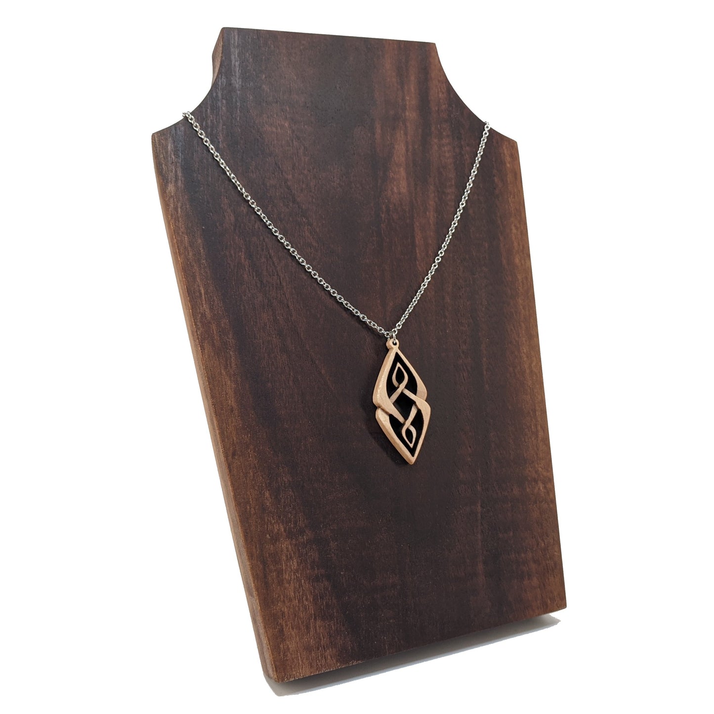 Diamond Weave Hand Carved Pendant