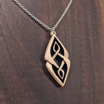 Diamond Weave Hand Carved Pendant