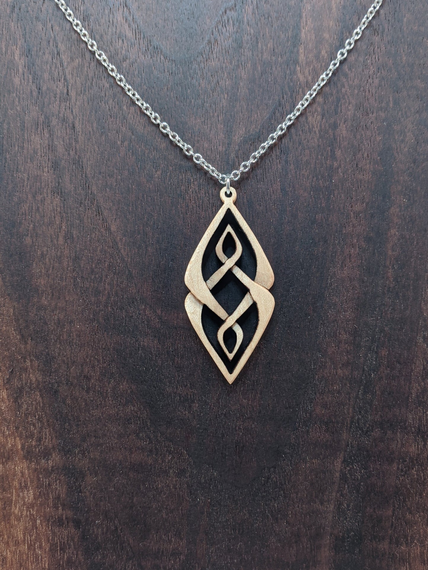 Diamond Weave Hand Carved Pendant