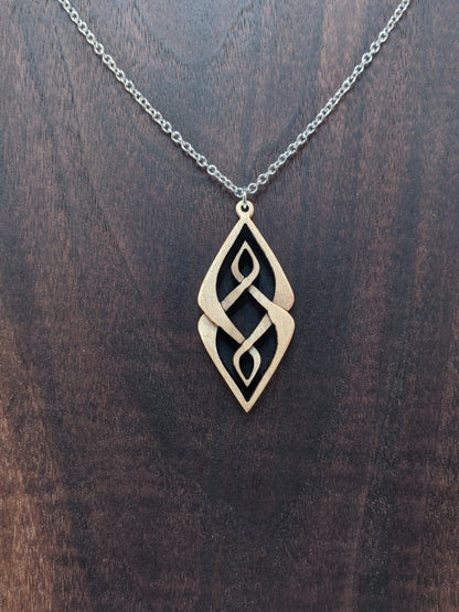 Diamond Weave Hand Carved Pendant