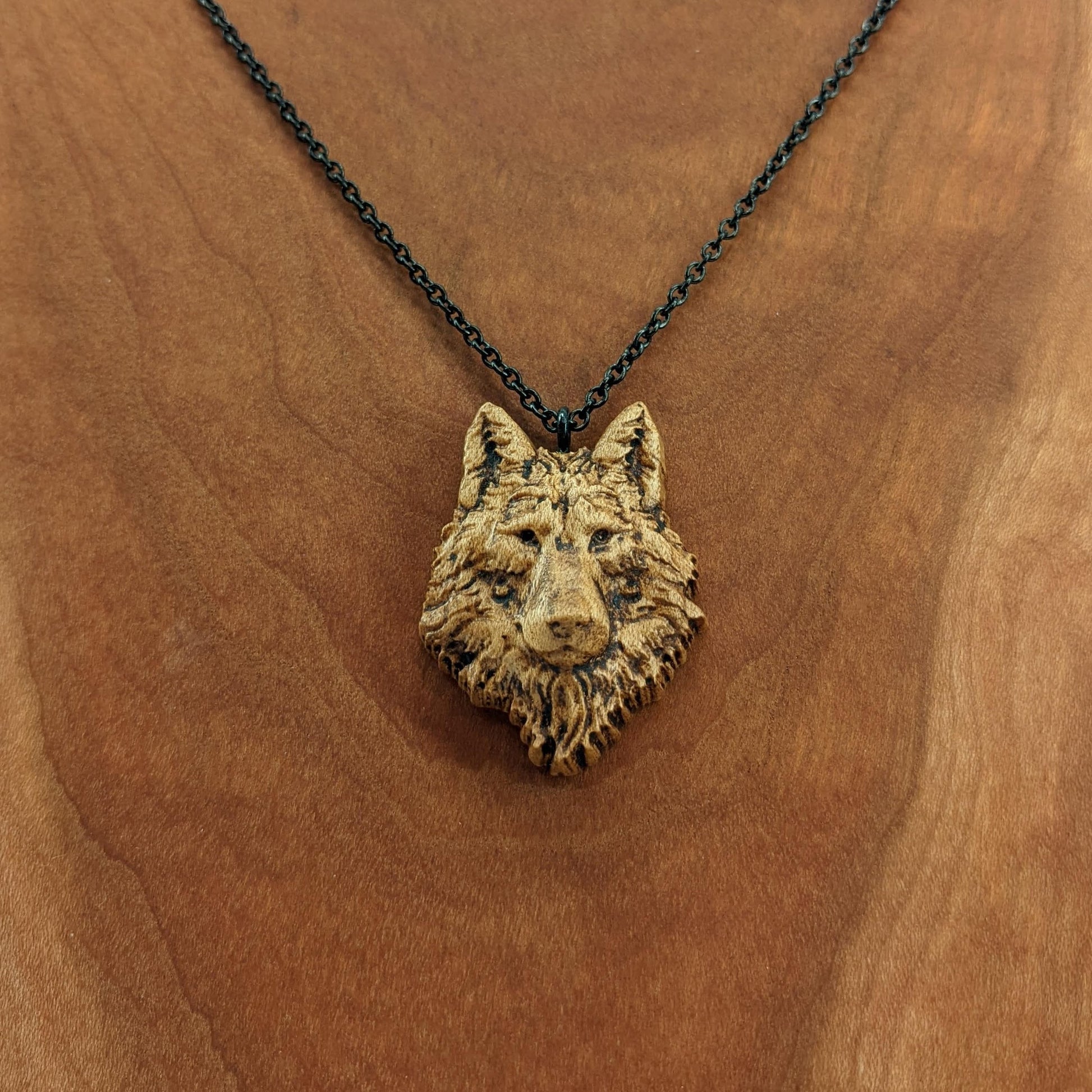 Wolf Head Carved Pendant – Davidson Workshop - Main Image