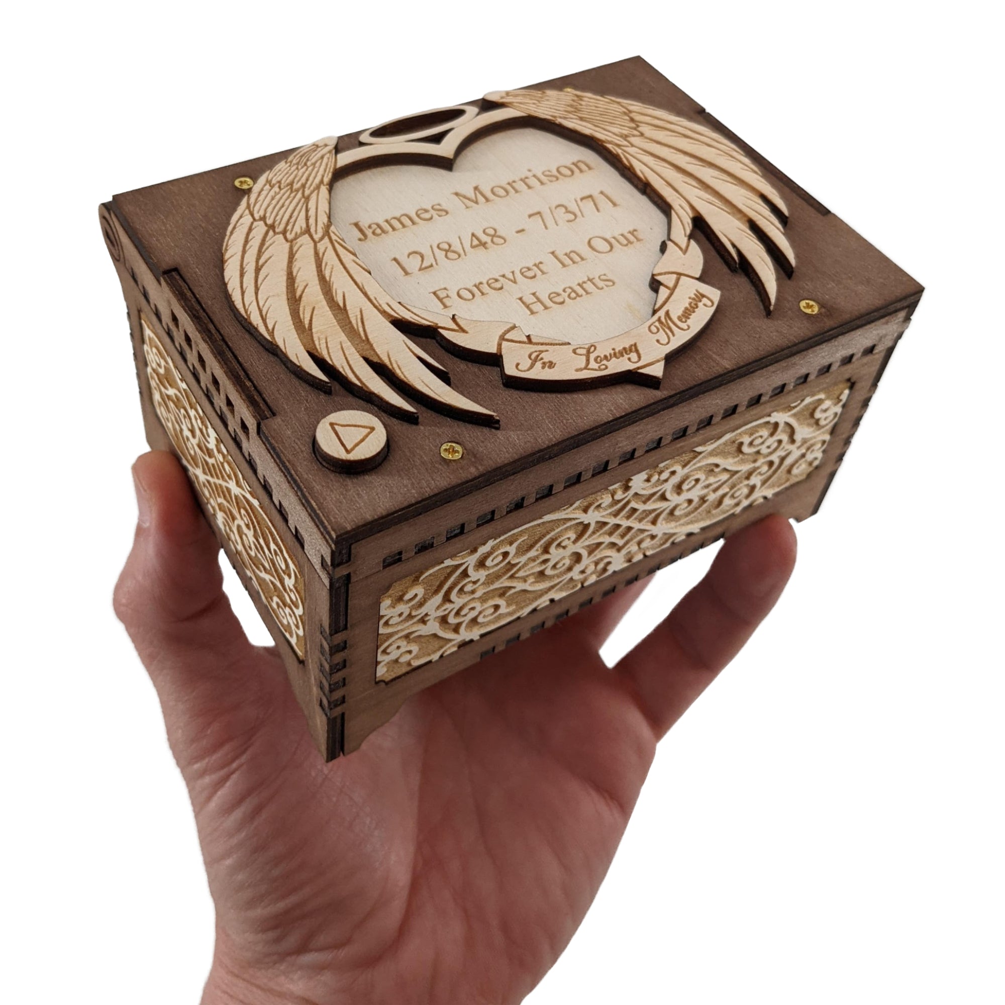Personalized Remembrance Angel Wings Music Box | Recordable Gift With ...