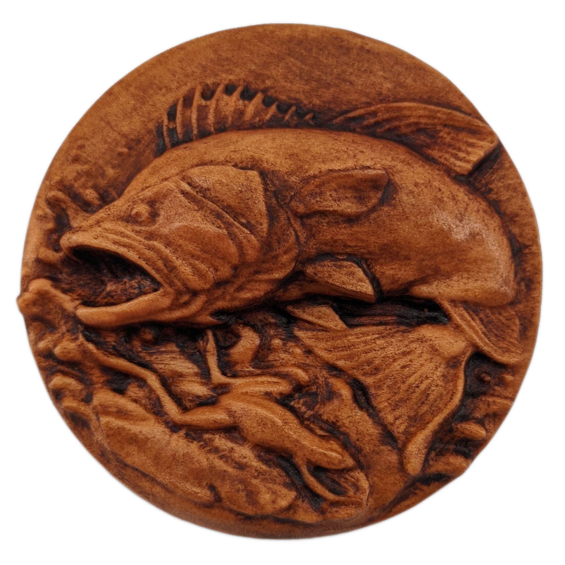 Fish Carved Wood Round Keepsake Box – Davidson Workshop